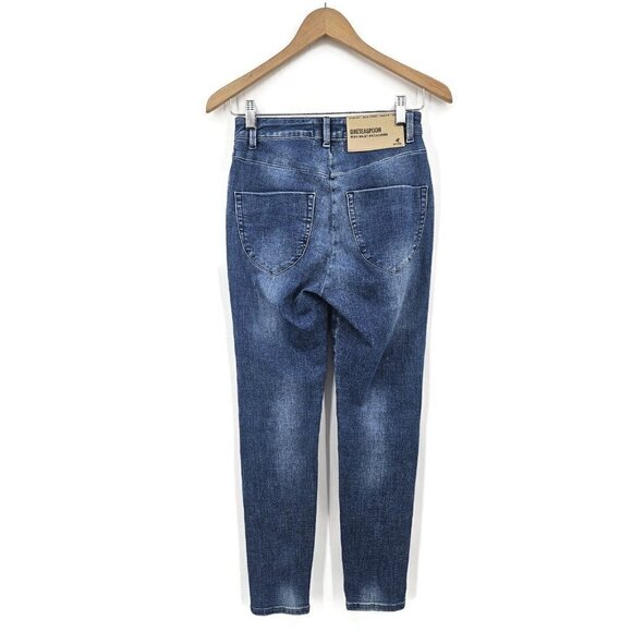 NWOT One Teaspoon High Waist Preachers Jeans Womens 26 Skinny Blue Button Ankle - Picture 3 of 5